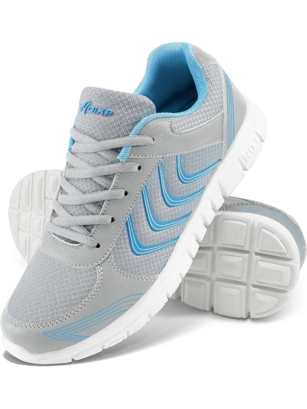Women's Grey Lightweight Non Slip Mesh Breathable Casual Walking Sneakers